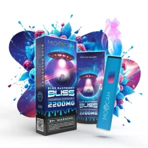 Moocah Vape Blue Raspberry Bliss 2200mg premium mushroom vape pen
