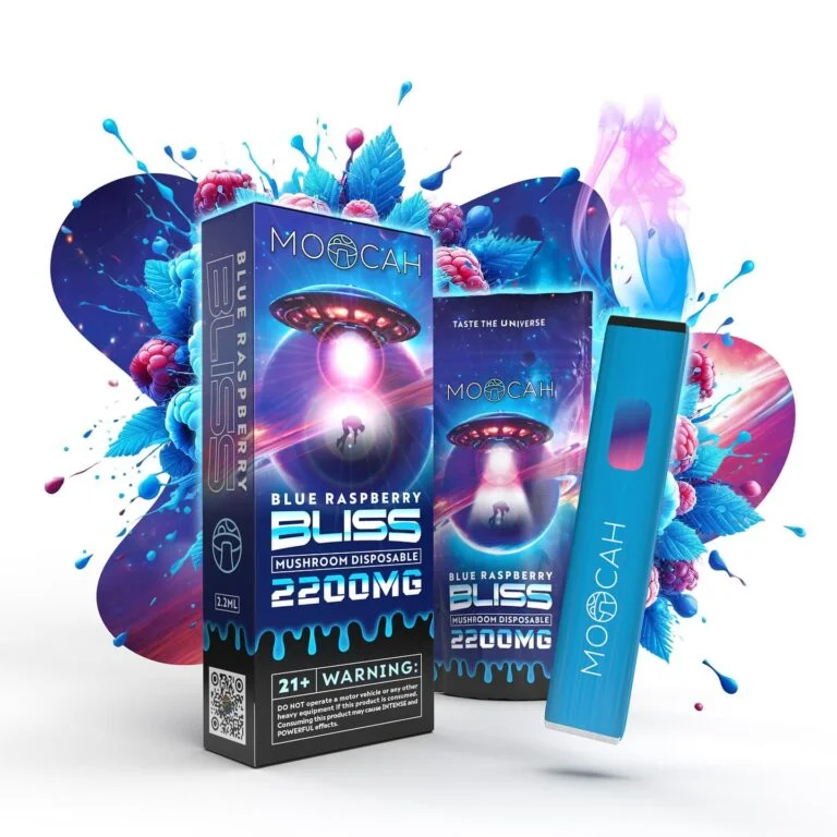 Moocah Vape Blue Raspberry Bliss 2200mg Moocah Vape Blue Raspberry Bliss 2200mg premium mushroom vape pen